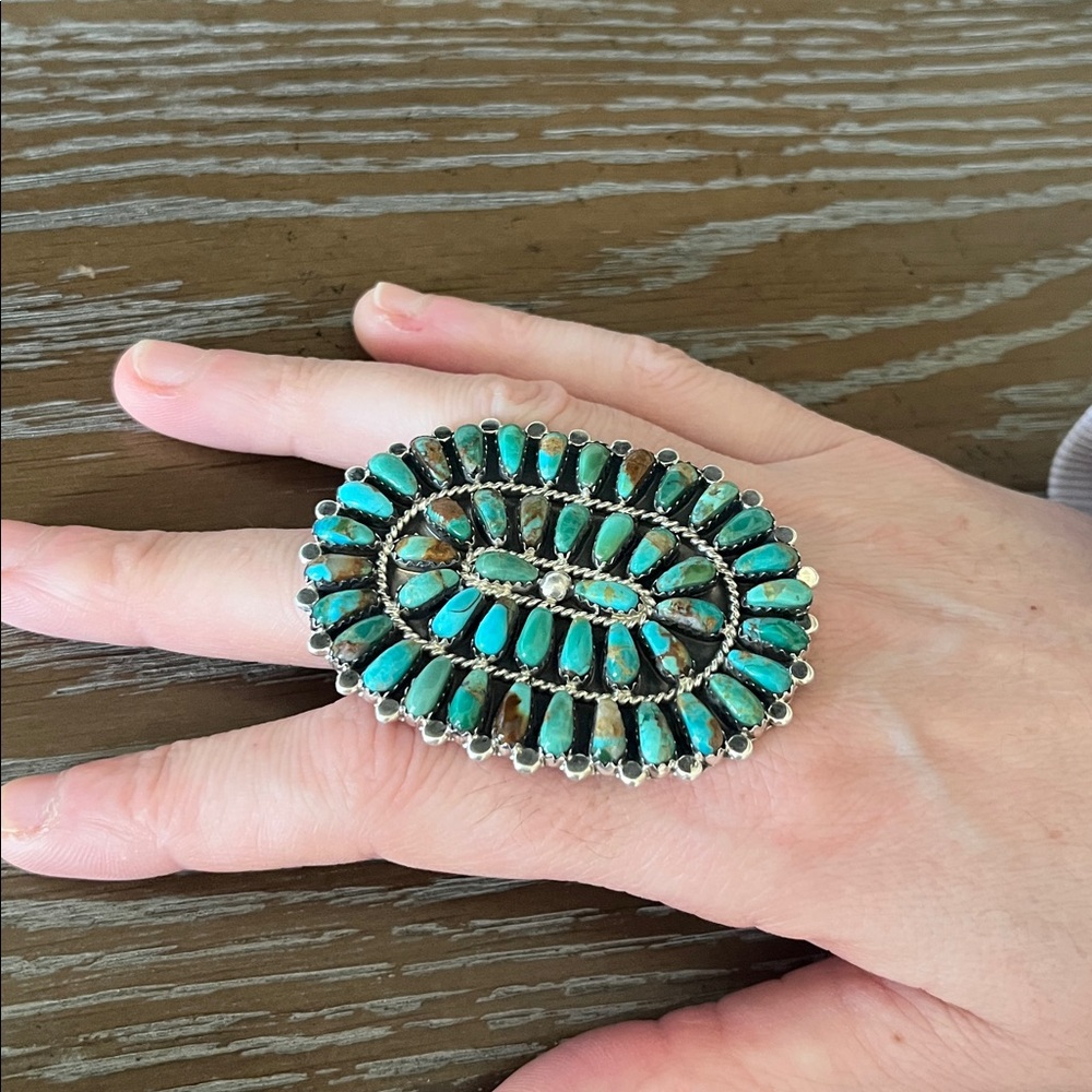 Turquoise Cluster Oval Statement Ring - Unbranded - Picture 5 of 5